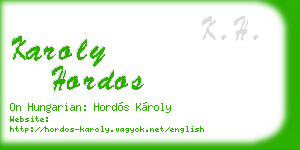 karoly hordos business card