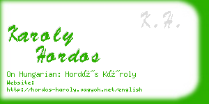 karoly hordos business card